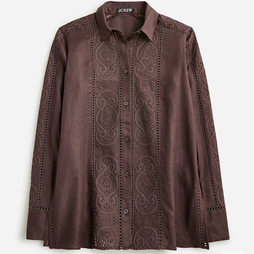 Garçon classic shirt in eyelet linen